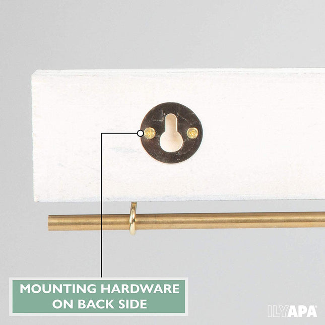 Ilyapa Wall Mounted 3 Piece Jewelry Organizer - Rustic White Wood
