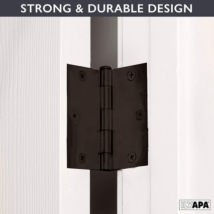 18 Pack of Door Hinges Oil Rubbed Bronze - 3 ¬¨Œ© x 3 ¬¨Œ© Inch Square Interior Hinges for Doors