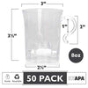 50 Plastic Coffee Cups with Handles, Clear 8 oz - Disposable or Reusable Tea Mug Pack