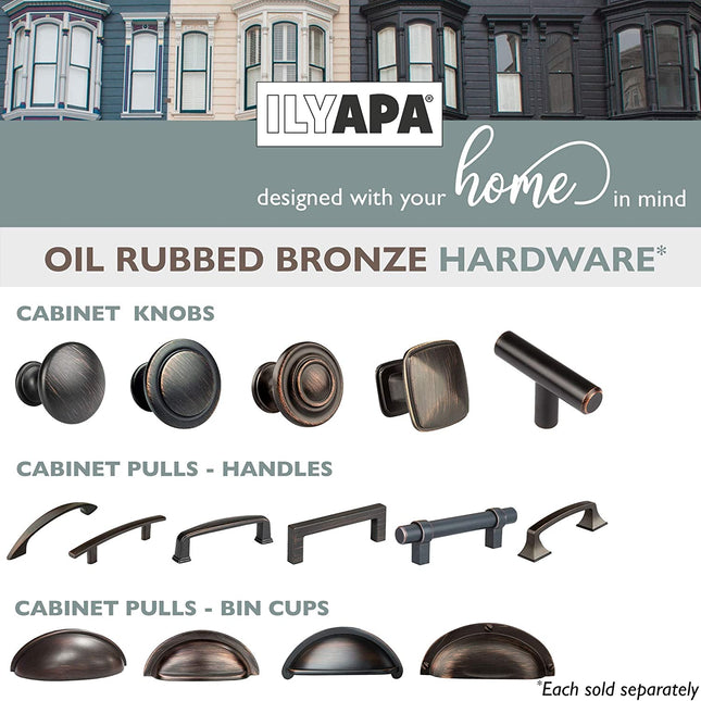 Oil Rubbed Bronze Kitchen Cabinet Knobs, 25 Pack - T-Knob Drawer Pull Handle Hardware