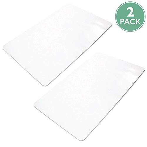 Ilyapa Heavy Duty Office Chair Mat - 2-Pack - 30 x 48 Inches - Clear, Durable PVC Chair Mat for Hardwood Floors - Protective Floor Mat for Office, Computer Desk Chair Mat