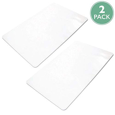 Ilyapa Heavy Duty Office Chair Mat - 2-Pack - 30 x 48 Inches - Clear, Durable PVC Chair Mat for Hardwood Floors - Protective Floor Mat for Office, Computer Desk Chair Mat