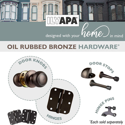 Interior Passage Door Knob - Keyless Hall and Closet Lockset - Oil Rubbed Bronze Finish