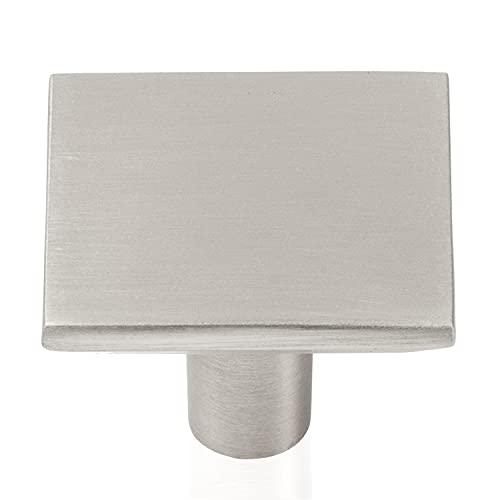 Ilyapa Satin Nickel Kitchen Cabinet Knobs - Square Drawer Handles - 10 Pack of Kitchen Cabinet Hardware