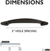 Oil Rubbed Bronze Kitchen Cabinet Pull Handles - 3 Inch Hole Center Handle Pulls - 5 Pack of Kitchen Cabinet Hardware