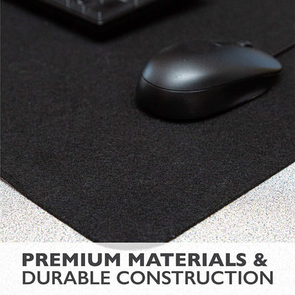 Felt Desk Pad, Black Heather - 36 x 17 Inch Office Computer Mat for Desk