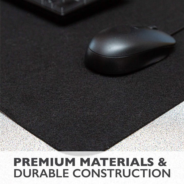 Felt Desk Pad, Black Heather - 36 x 17 Inch Office Computer Mat for Desk