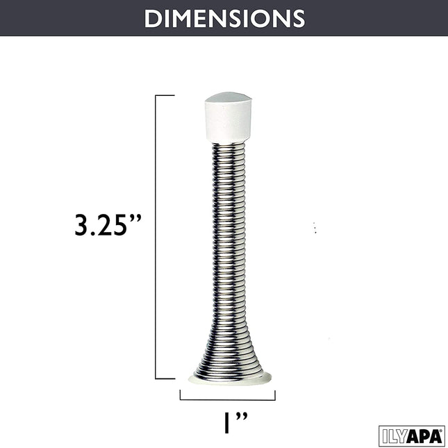 15 Pack Spring Door Stops, Satin Nickel - 3 ¬¨¬∫ Inch Heavy Duty Door Stop - Traditional Spring Door Stop with Rubber Bumper