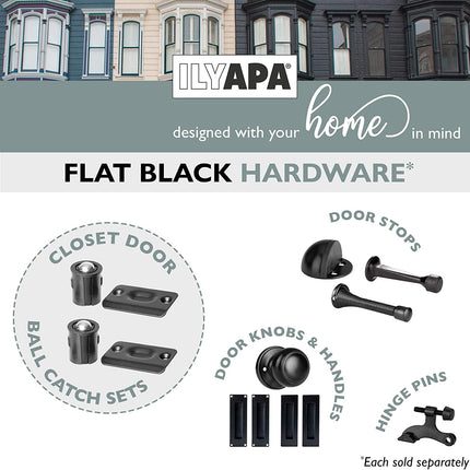 Ball Catch Door Hardware for Closet, Black 2 Pack