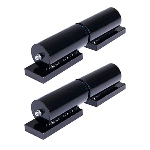 Ilyapa Heavy Duty Barrel Hinges, 2 Pack - 5 Inch Black Cold Rolled Steel Weld On Hinges for Trailer Gate or Ramp
