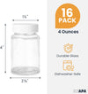 Ilyapa Glass Juice Shot Bottles Pack of 16 - 4oz On The Go Beverage Storage Container with White Cap, Reusable, Leak Proof
