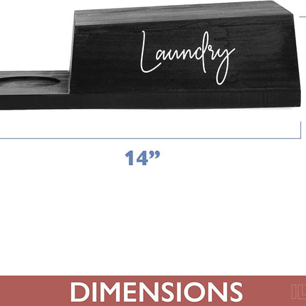 Ilyapa Black Wooden Soap Station - Props Up Laundry Detergent Dispensers, Fabric Softeners