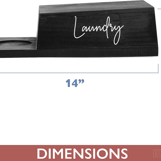 Ilyapa Black Wooden Soap Station - Props Up Laundry Detergent Dispensers, Fabric Softeners