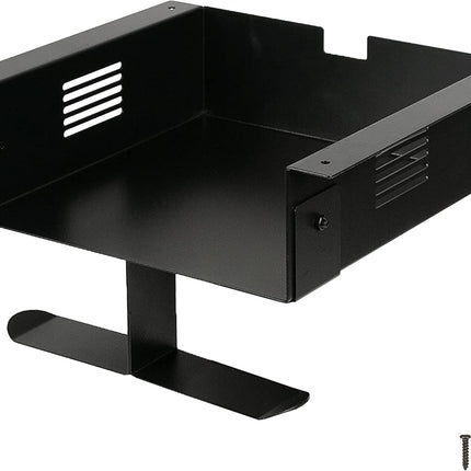 Ilyapa Under Desk CPU Mount with Headphone Hanger - 2.8 x 8.1 x 8.5 Steel Computer Mount for Home Office Desk - Includes Wood Screws