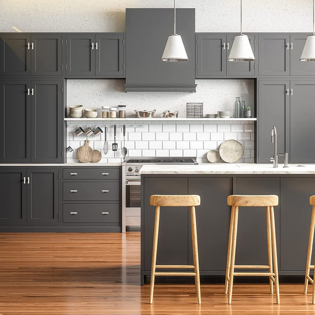 Satin Nickel Kitchen Cabinet Knobs, 10 Pack, Square T-Knob Drawer Pull Handle