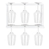 Ilyapa Wall Mounted Wooden Wine Rack - White 2 Tier Wine Glass Holder - Storage For 8 Glasses