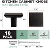 Ilyapa Oil Rubbed Bronze Kitchen Cabinet Knobs - Square Drawer Handles - 10 Pack of Kitchen Cabinet Hardware