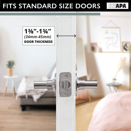 Interior Passage Lever - Keyless Hall and Closet Locksets, Reversible - Hall and Closet - Satin Nickel Finish - (6 Pack)