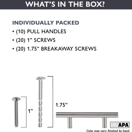 Satin Nickel Kitchen Cabinet Handles - 3.75 Inch Hole Center Bar Pulls - 25 Pack of Kitchen Cabinet Hardware