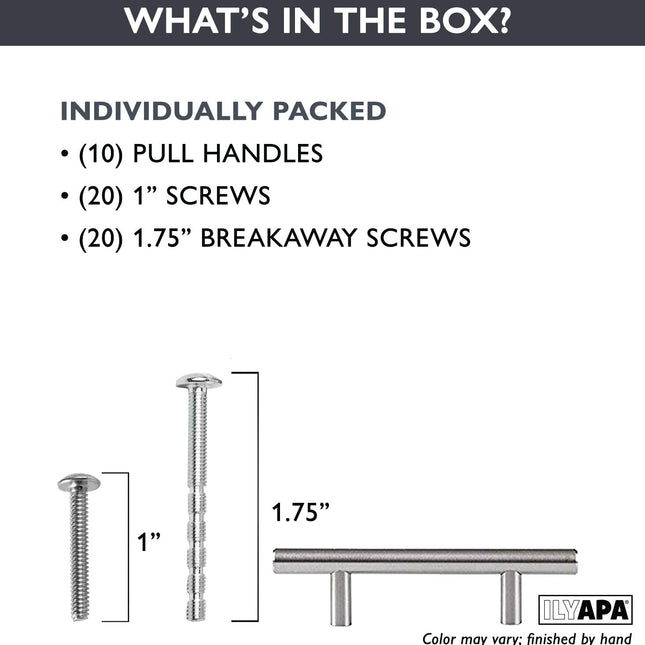 Satin Nickel Kitchen Cabinet Handles - 3.75 Inch Hole Center Bar Pulls - 25 Pack of Kitchen Cabinet Hardware