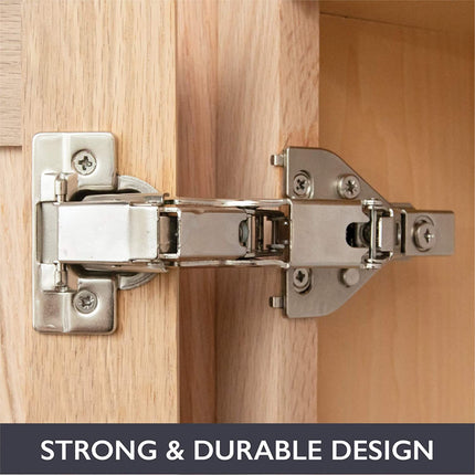 Corner Cabinet Hinges Satin Nickel, 2 Pack - Frameless Soft Close 165 Degree Lazy Susan Kitchen Cabinet Door Hinge Hardware