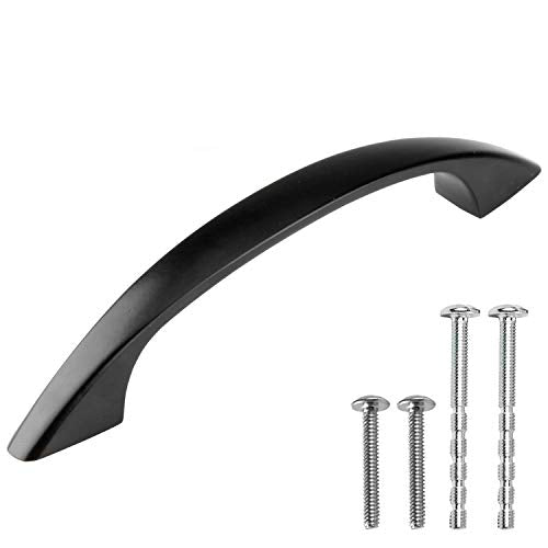 Black Kitchen Cabinet Pull Handles - 3.75 Inch Hole Center Hole Center Handle Pulls - 25 Pack of Kitchen Cabinet Hardware