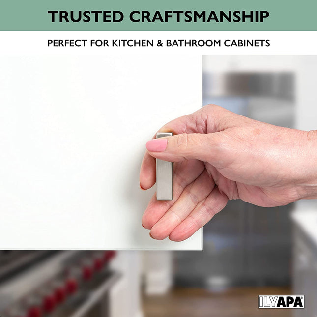 Satin Nickel Kitchen Cabinet Knobs, 10 Pack, Square T-Knob Drawer Pull Handle