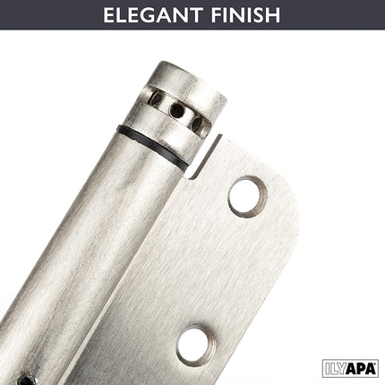 Self Closing Door Hinges, 2 Pack, Satin Nickel - 3 1/2 x 3 1/2 Inch Interior Spring Hinges for Doors