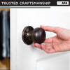 Decorative Non-Turning Dummy Door Knob Handles - Improved Oil Rubbed Bronze Finish - (6 Pack)