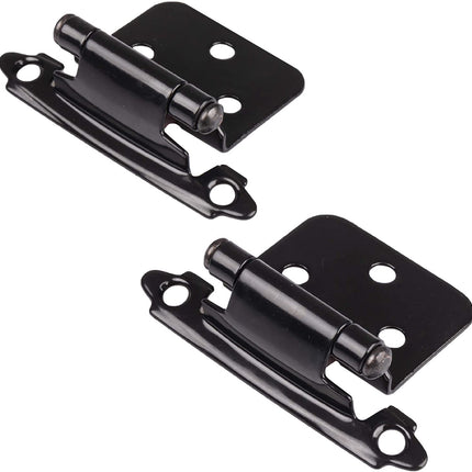 Self Closing Cabinet Hinges Black, 50 Pack - Variable Overlay Flush Kitchen Cabinet Door Hinge Hardware