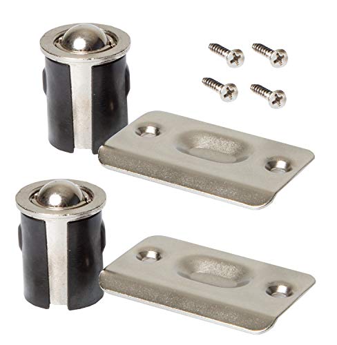 Ball Catch Door Hardware for Closet, Satin Nickel 2 Pack