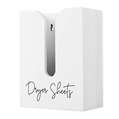 Ilyapa Tall Dryer Sheet Dispenser, White Magnetic Dryer Sheet Storage for Laundry