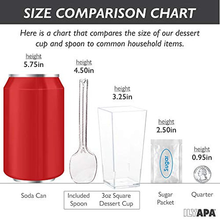 40 Pack 3 oz Mini Plastic Dessert Cups with Spoons