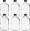 Ilyapa Ilyapa 375 ml Glass Flask Bottle - 6 Pack Liquor Pocket Flask with Plastic Top, Sauce, Oil, Syrup Bottle