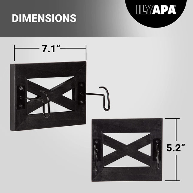 Ilyapa Farmhouse Toilet Paper Holder for Bathroom - Black Rustic Wood Wall Mount Toilet Roll Holder