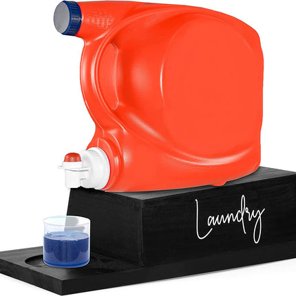 Ilyapa Black Wooden Soap Station - Props Up Laundry Detergent Dispensers, Fabric Softeners