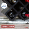 Ilyapa 8-Bottle Countertop Wine Rack - Rustic Weathered Black Wood Wine Bottle Holder