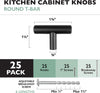Black Kitchen Cabinet Knobs, 25 Pack - T-Knob Drawer Pull Handle Hardware