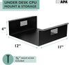 Ilyapa Under Desk CPU Mount - 4 x 12 x 11 Steel Computer Mount with Vented Sides for Home Office Desk - Includes Wood Screws