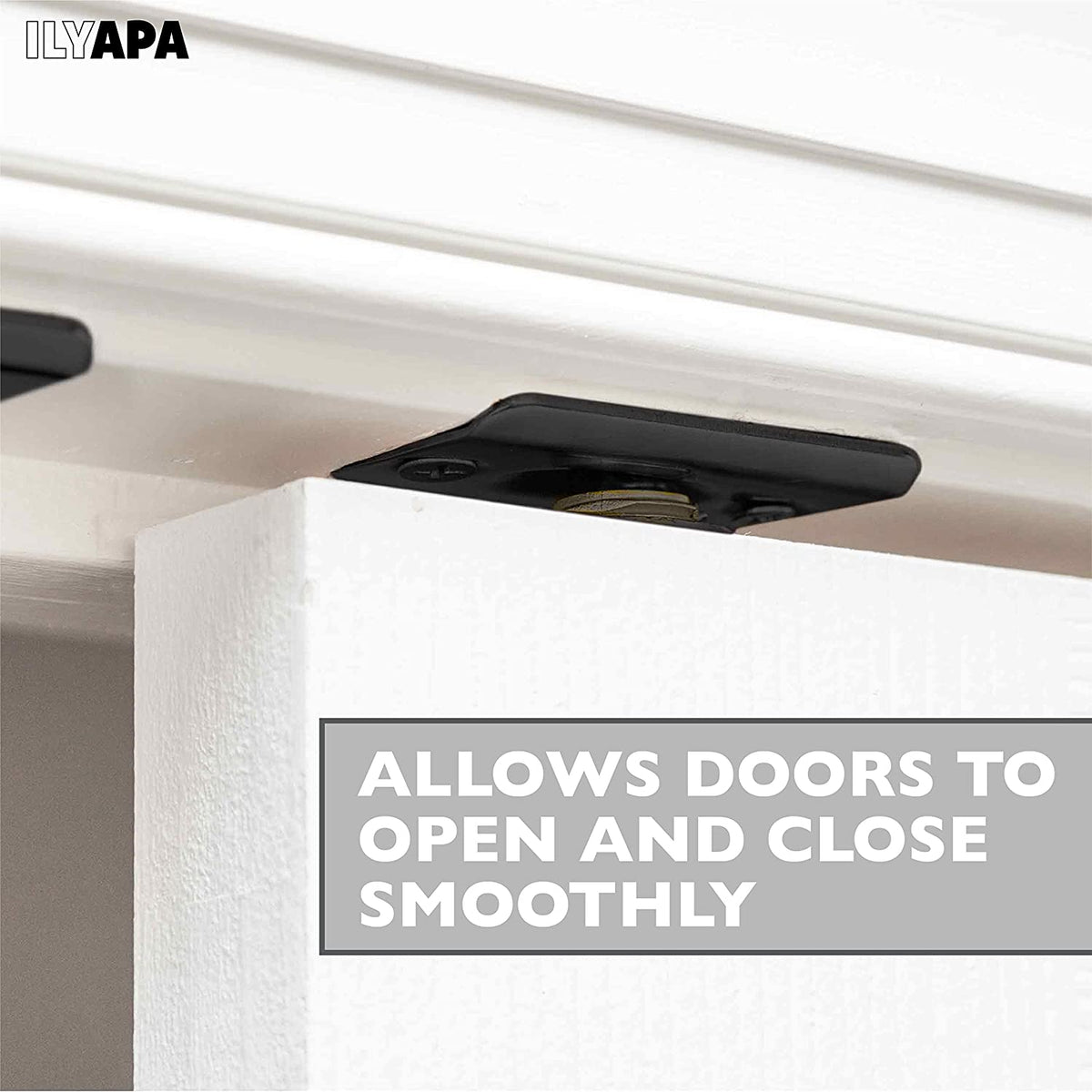 Ilyapa French Door Ball Catch 4 Pack Black Closet Door Adjustable Sc