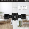 Ilyapa Privacy Door Knob for Bed/Bath - Modern Long, Black Interior Keyless Turn Thumb Locking Round Door Handle, Black