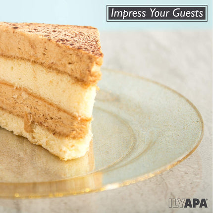 100 Gold Glitter Plastic Plates for Dinner Party or Wedding-6 Inch Premium Plate