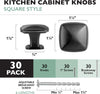 Ilyapa Oil Rubbed Bronze Square Kitchen Cabinet Knobs - 30 Pack of Drawer Handles Hardware
