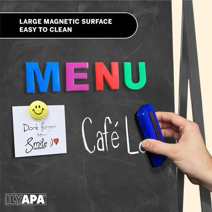 Ilyapa Modern Metal Double Sided Swinging Chalkboard Sidewalk Sign - Magnetic A Frame
