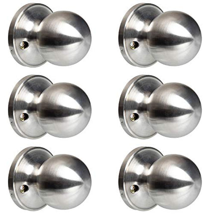 Ilyapa Half Dummy Door Knob - Ball, Satin Nickle 6 Pack