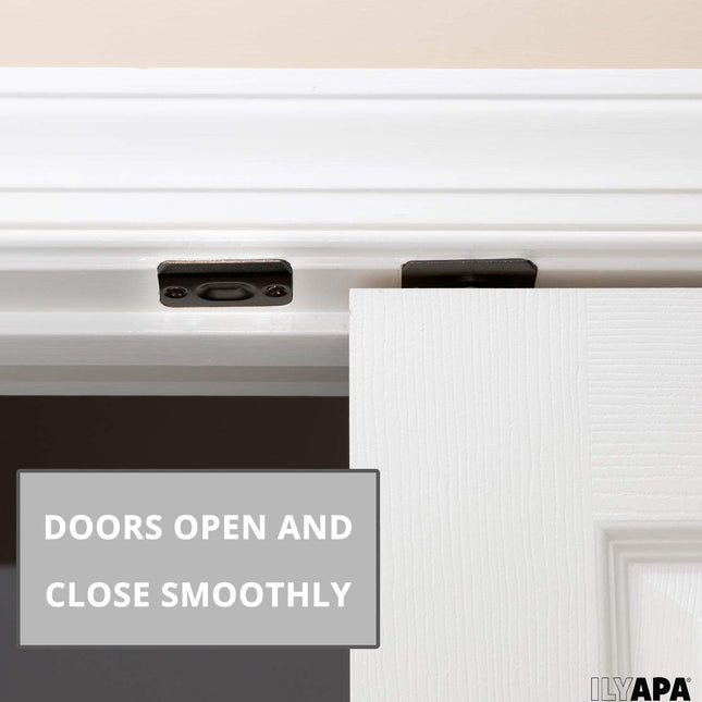 Closet Door Ball Catch Hardware, 4 Pack - Oil Rubbed Bronze Drive-in Ball Catch with Strike Plate