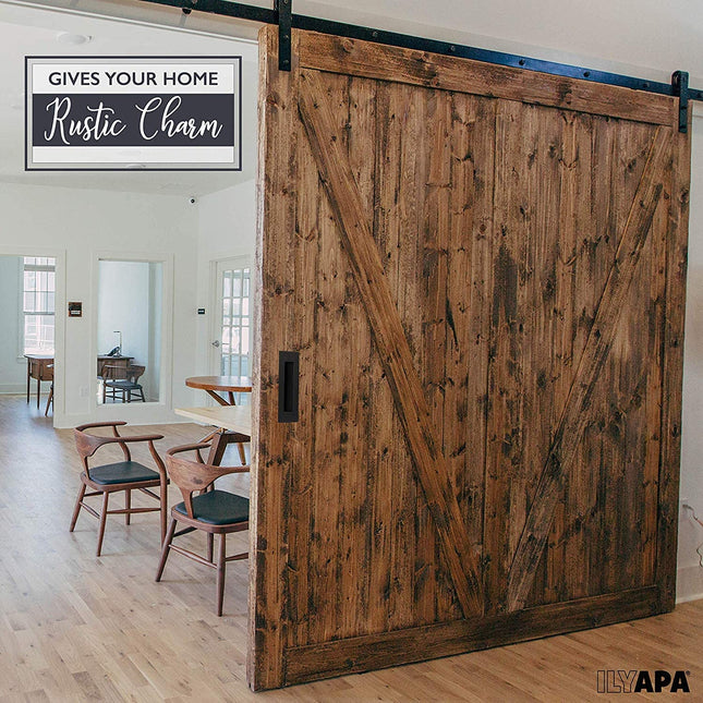 Flush Pull Handle 2 Pack, Black Stainless Steel - Barn Door Handles for Sliding Closet, Cabinet or Pocket Doors