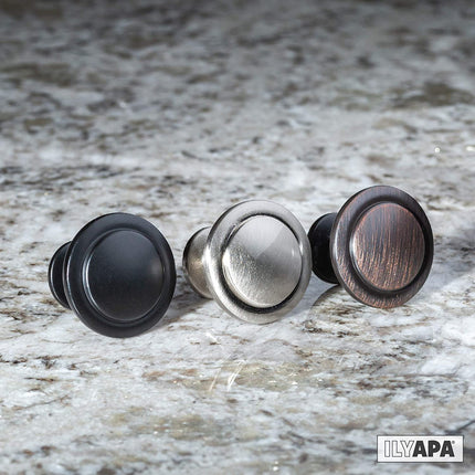 Oil Rubbed Bronze Kitchen Cabinet Knobs - 1 1/4 Inch Round Drawer Handles - 25 Pack of Kitchen Cabinet Hardware