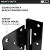 Ilyapa Heavy Duty Shed Door Hinges, 4 Pack - Black Cold Rolled Steel Square Hinges for Gate, Barn or Storage Shed