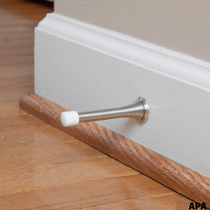 15 Pack Spring Door Stops, Satin Nickel - 3 ¬¨¬∫ Inch Heavy Duty Door Stop - Traditional Spring Door Stop with Rubber Bumper